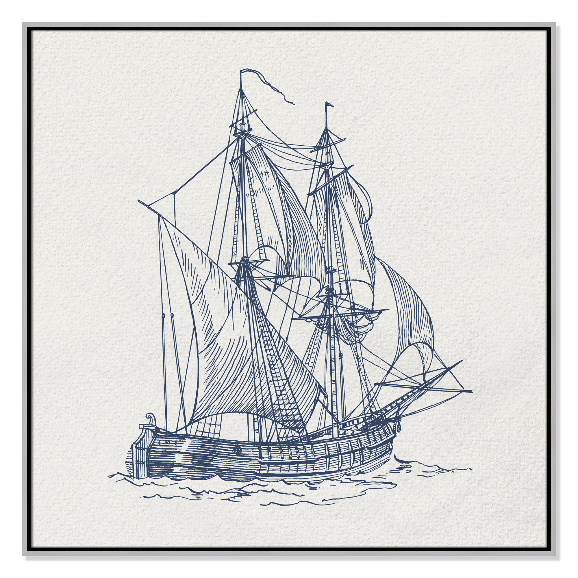Into the Sea I Print by Kimberly Allen, 37.5" H x 37.5" W, Silver