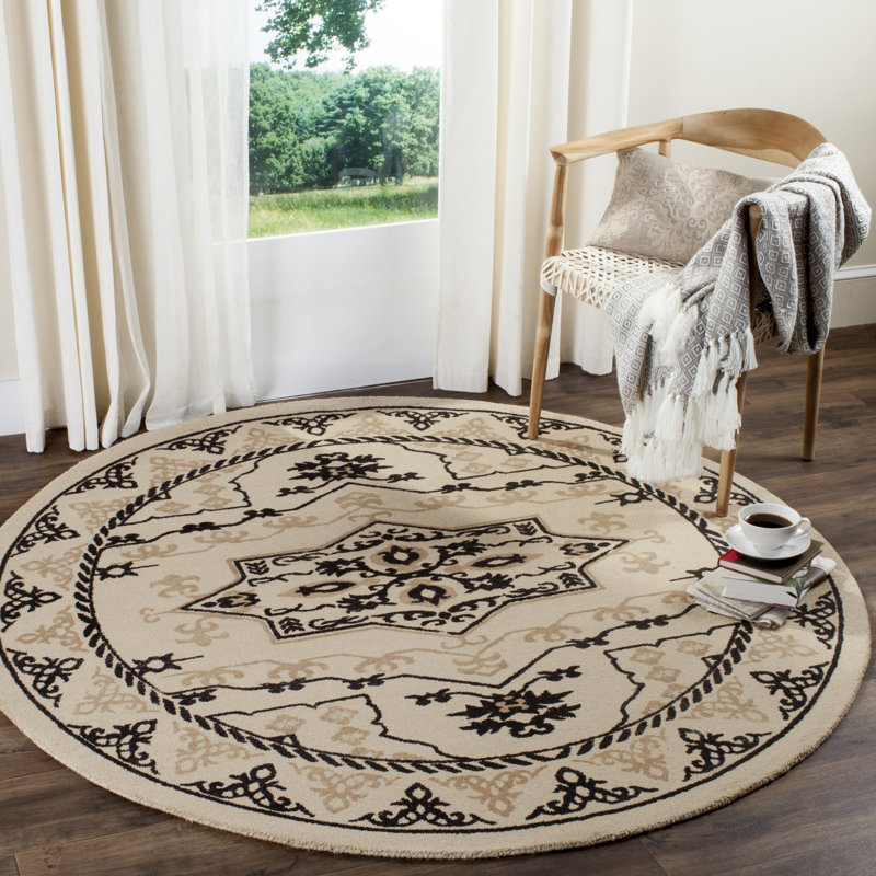 Restoration Vintage Hand Tufted Wool Oriental Rug, Round 6'