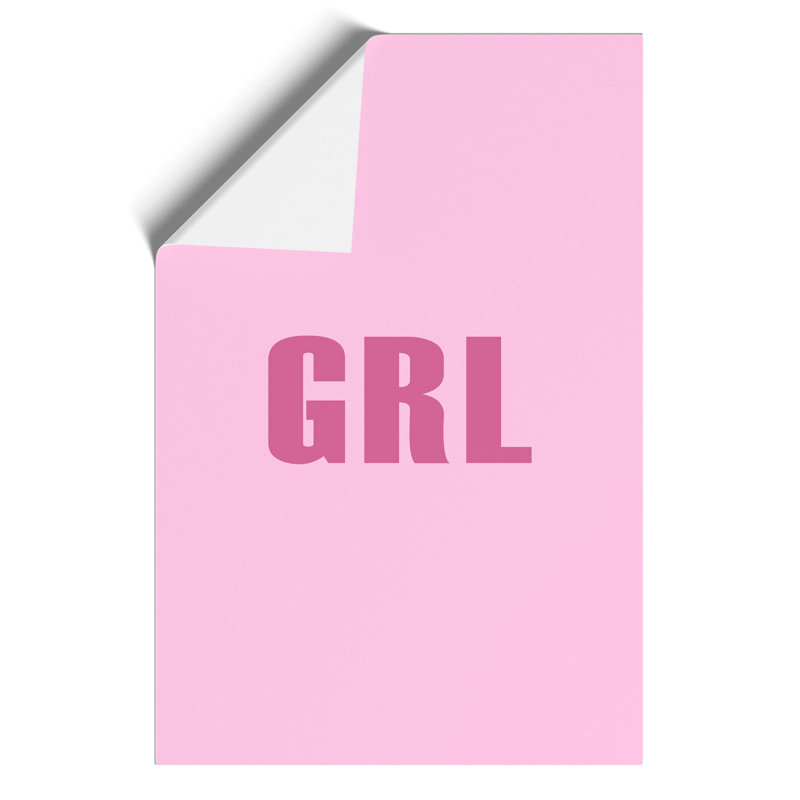 Grl - Unframed Typography, 59cm H x 42cm W x 0.1cm D