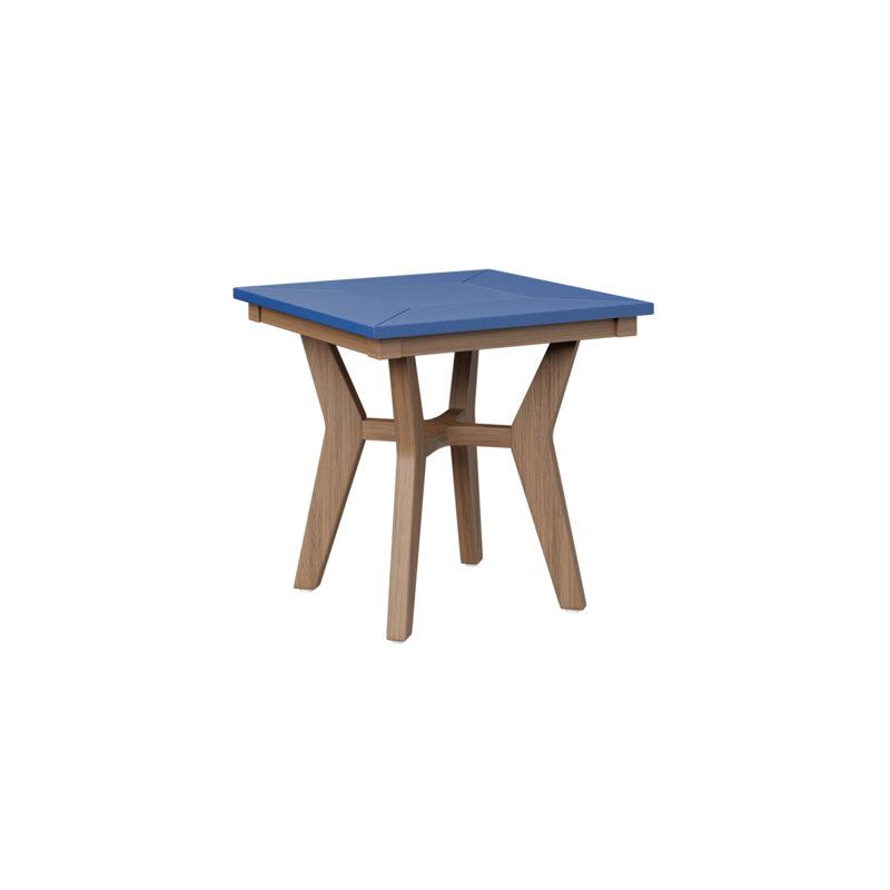 Table de bout berlinoise Berlin, Acajou antique, Bleu pacifique
