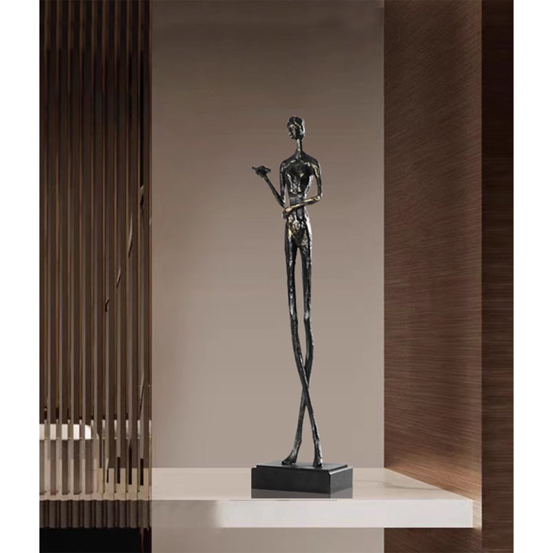 Figurine abstraite d'art nordique en fonte d'aluminium