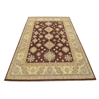 Tapis brun nouvel âge en laine 9 pi x 12 pi 1 po Myo