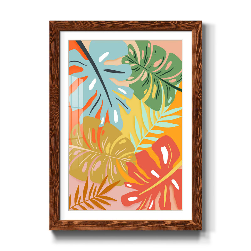 «Tropical Foliage I», reproduction d'art graphique sur papier, H 44 po x l 31 po x P 1 po, Érable