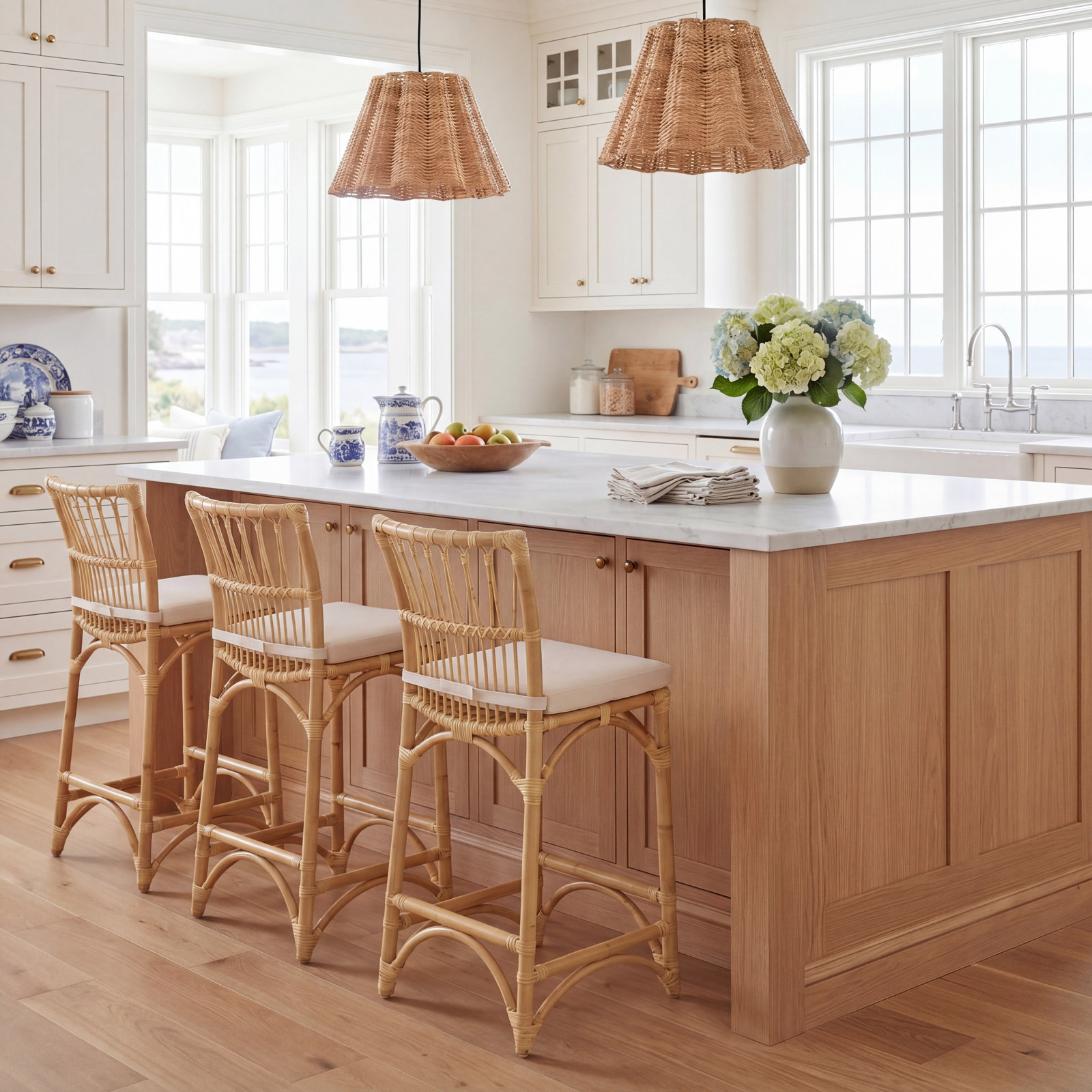 Claretta Barstool with Cushion, Natural