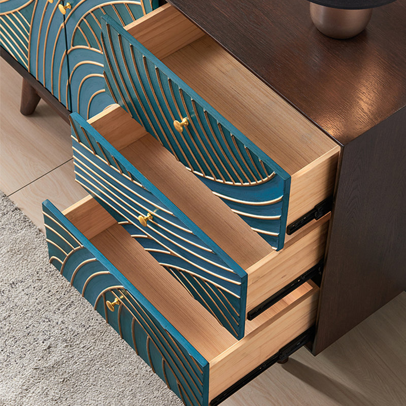 Carved Accent Cabinet with Adjustable Shelves