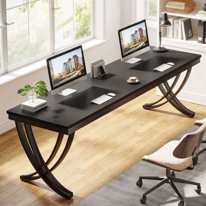 Bureau d'ordinateur double 78,74 "pour deux personnes avec structure en métal