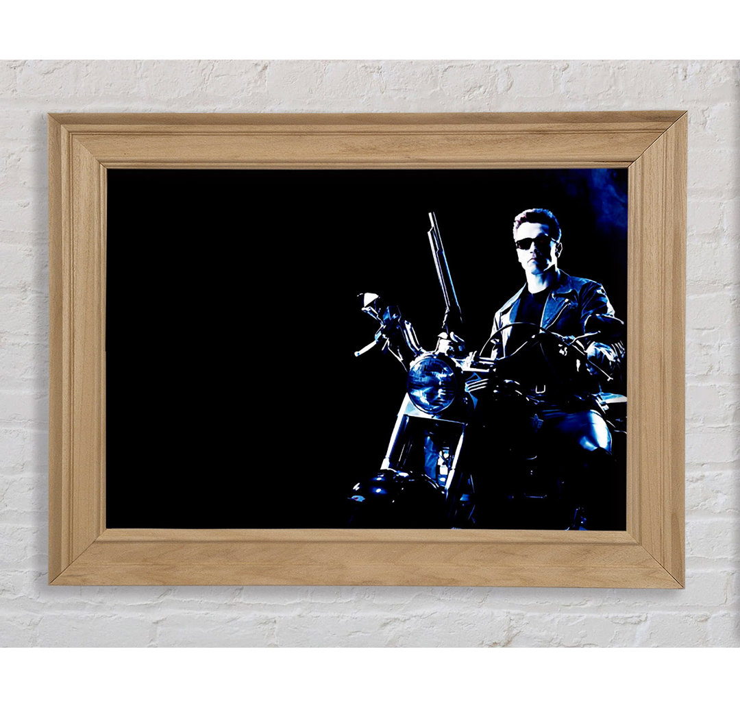 Terminator Bike Blau Gerahmter Druck Wandkunst