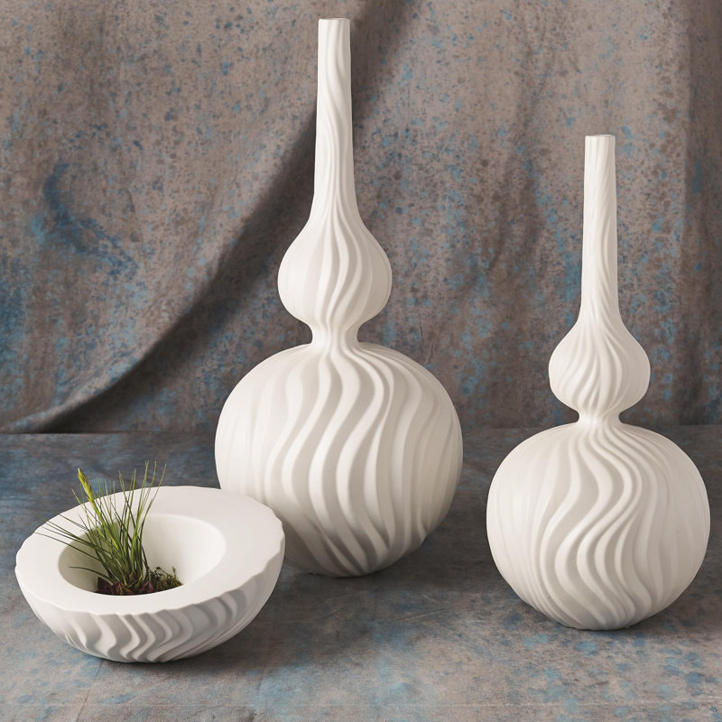 Magura Vase, 30" H x 13" W x 13" D, Snow