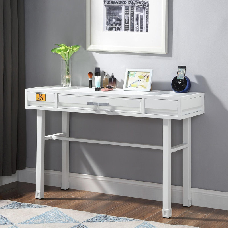 Cargo Iron Writing Desk, White