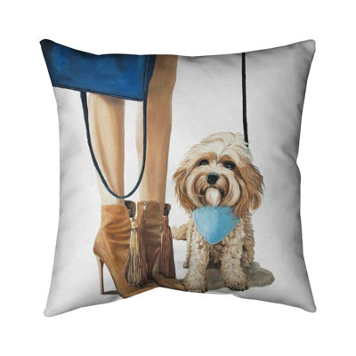 Fashionable Cavoodle Dog Blue Pillow | Home Decor for Pets