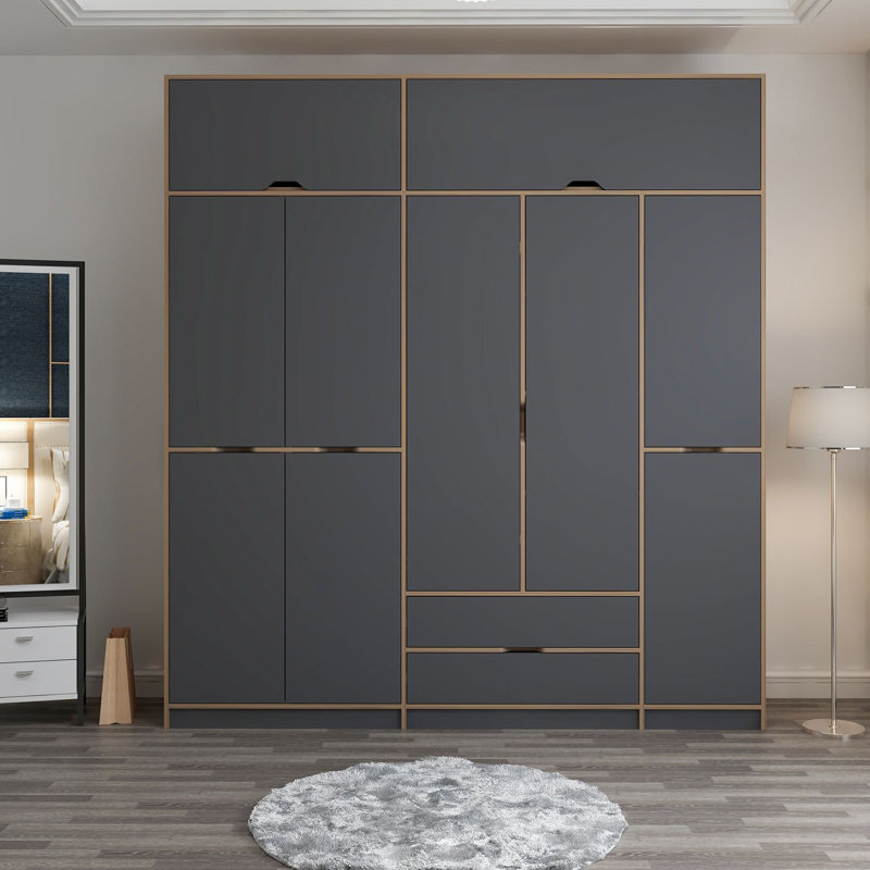Elina Manufactured Wood Wardrobe, Grey