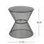 Table d'appoint - Ajoutez du charme à votre espace extérieur, fer, noir mat, filet Breezy, 17,84 po X 17,74 po en maille noire, silhouette arrondie et profondeur, largeur, hauteur