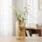 Champagne-Colored Ribbed Glass Vase: A Great Decorative Item For Your Home, Adding A Touch Of Ambiance To Your Desktop.
