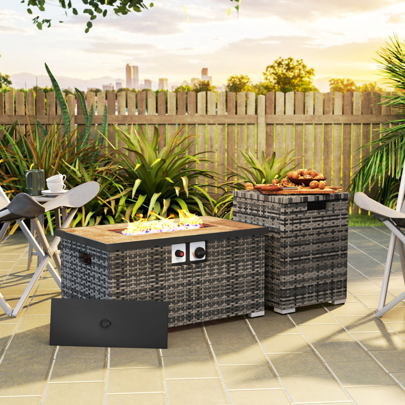 Foyer de table au propane 32 po avec support pour réservoir de propane 32 000 BTU