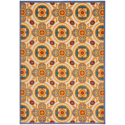 Mamini Aloha  Geometric Multicolor Indoor/Outdoor Area Rug