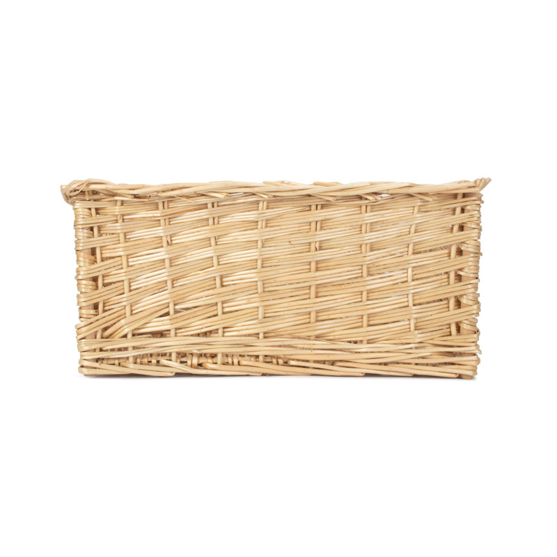 Willow Wicker Storage Basket, 18cm H x 43cm W x 33cm D