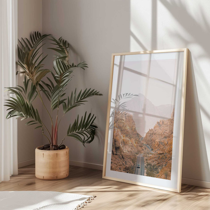 Impression de canyons ensoleillés, Cadre doré poli, H 25,25 po x l 19,25 po x P 1,25 po