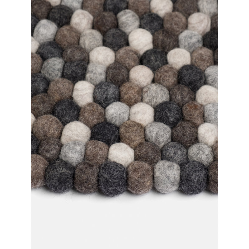 Round Geometric Wool Hand Woven Area Rug, Round 70cm