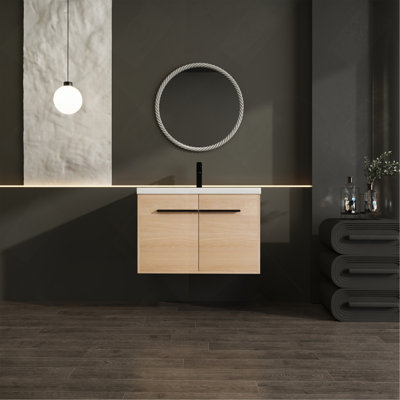 Ensemble de meuble-lavabo 30 po avec lavabo à poser en résine, 2 portes