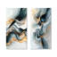 Abstrait écho glaciaire doré de reflets liquides I - Collection abstraite d'art mural 2 panneaux-1354890932-1354890931
