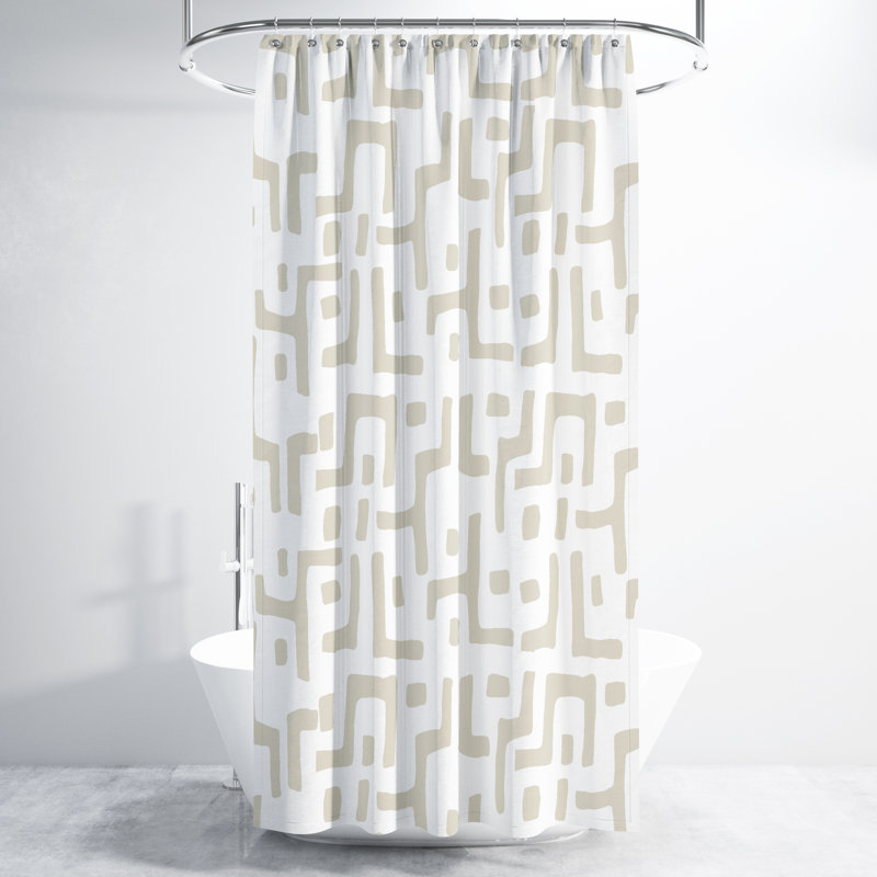 Rideau de douche, Beige / Blanc
