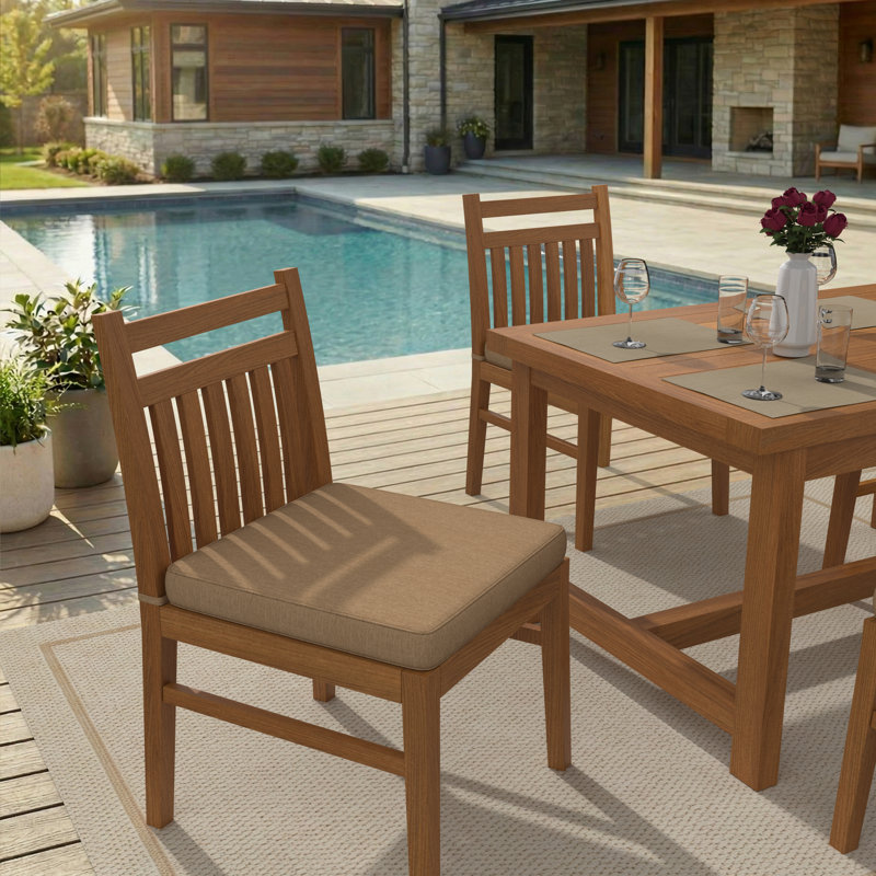 Sunbrella Indoor/Outdoor Dining Chair Cushion, 20" W x 20" D, Sunbrella® Heather Beige