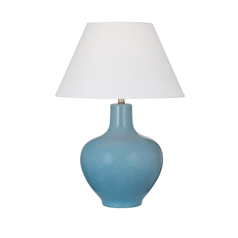 Lampe de table Rivage 28 po en céramique bleu pâle