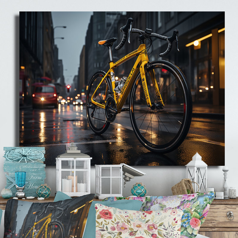 Vélo ville vélo - décoration murale transport en métal, H 30 po x l 40 po x P 1 po