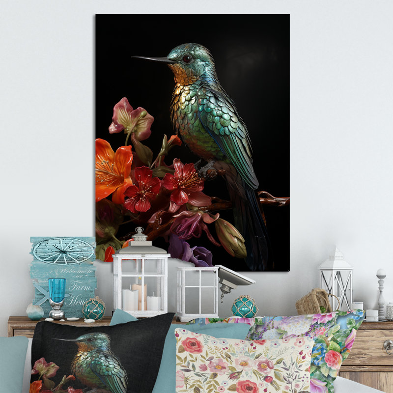 Art mural en métal Neotropical Hummingbird - Hummingbird Animal, H 20 po x l 12 po x P 1 po
