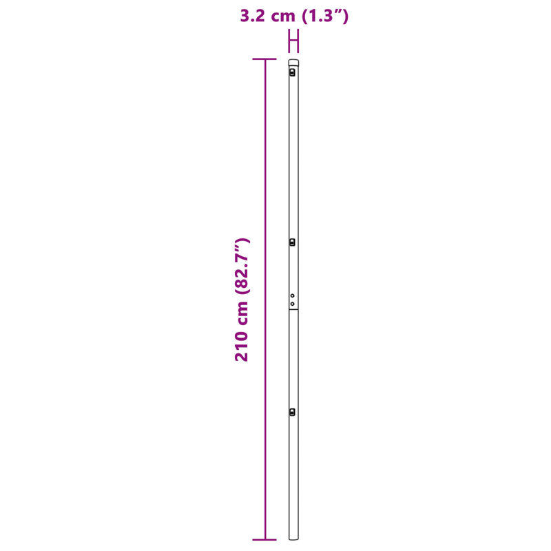 210cm H x 3.2cm W Metal Fencing Kits