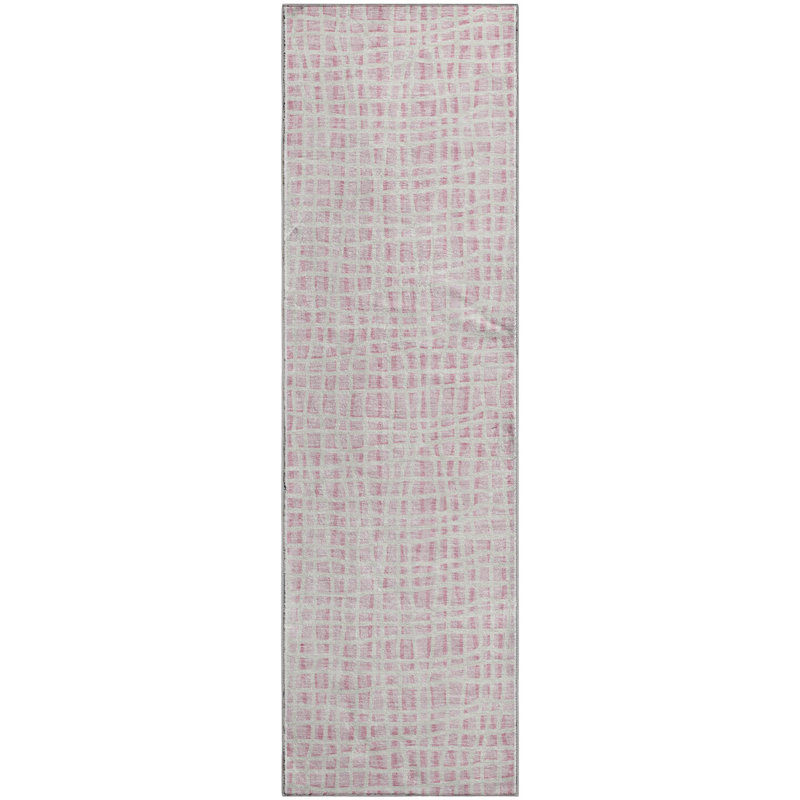 Premium Machine Washable Prisco Pink Rug, Runner 2'3" x 7'6"