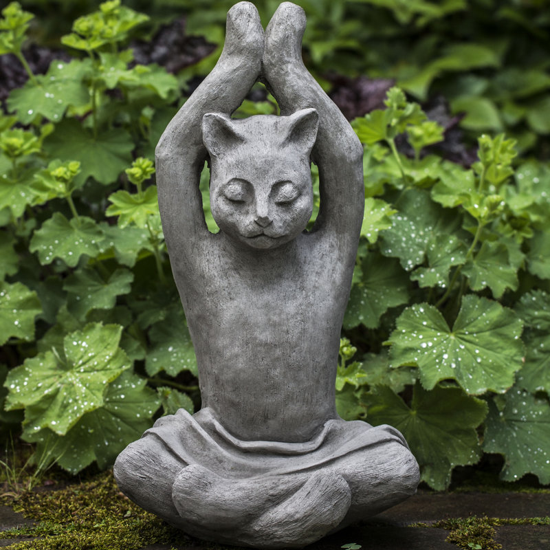 Yoga Cat Statue, Alpine Stone