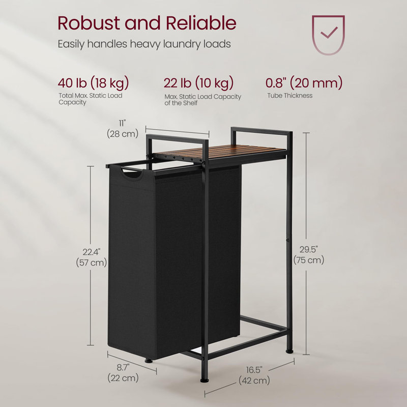 Laundry Basket with Handles, Black