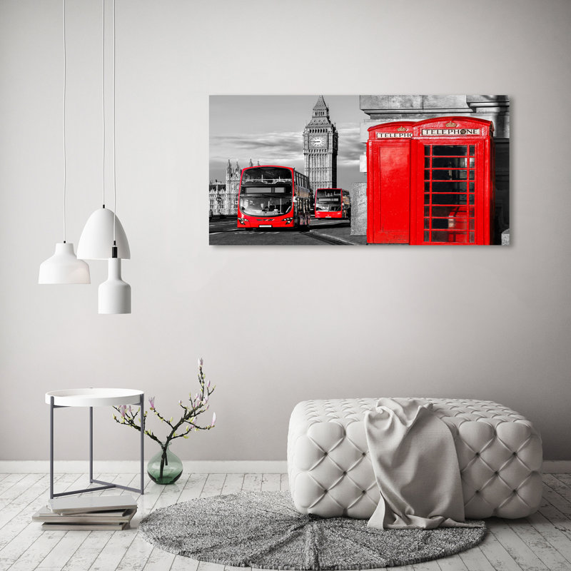 Red Buses - Wrapped Canvas Print