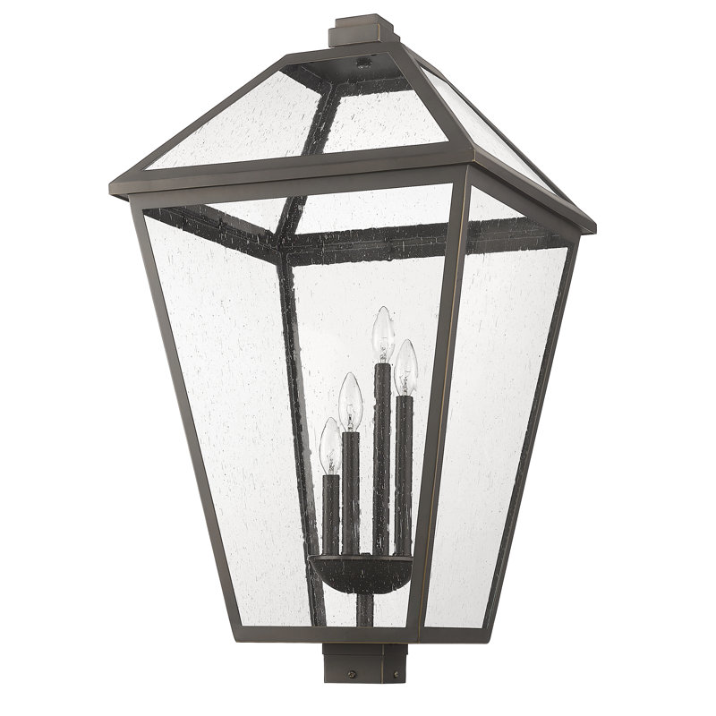 Luminaire d'extérieur 4 lumières Injum, Bronze huilé, Semé, H 33,75 po x l 19,25 po x P 19,25 po