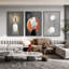 Beauté, art mural encadré en aluminium - Ensemble de 3 reproductions encadrées sur toile-622396766-622396761