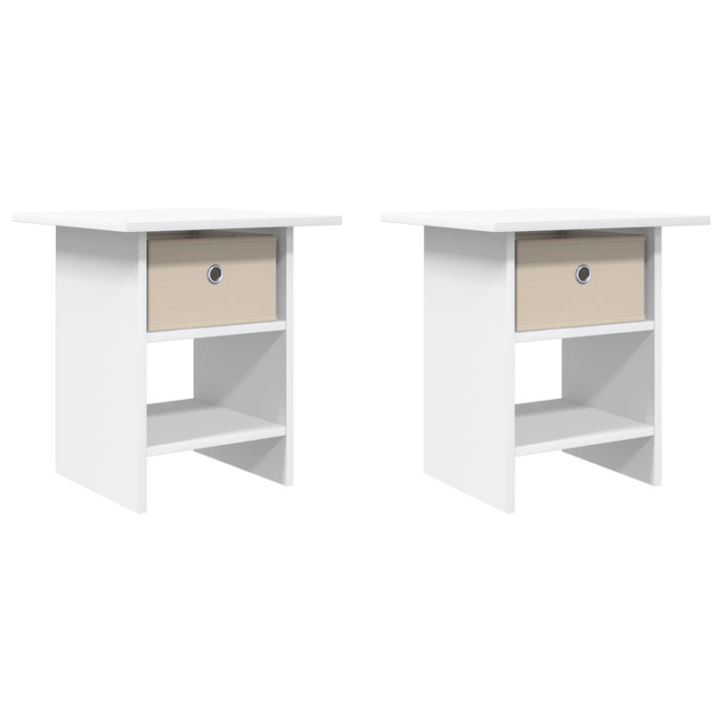 41cm W Composite Bedside Table, White