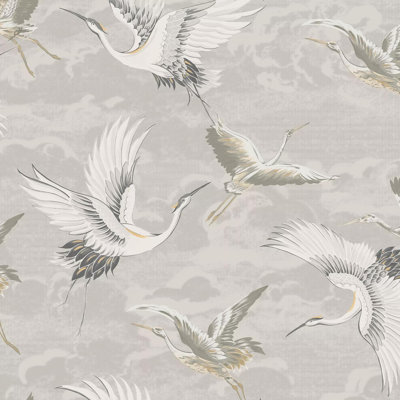 Sublime Kranes Floral Wallpaper