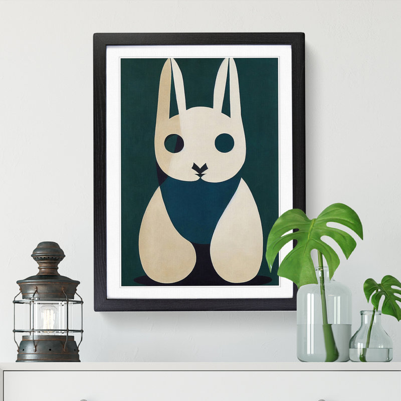 Dwerg Rabbit Minimalism Vol.1 - Wrapped Canvas Print, Oak, 64cm H x 46cm W x 2cm D