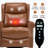 Heat Massage Manual Recliner Chair With Rocker And Swivel In Genuine Leather For Living Room-73524260