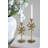S/2 Gold Cast Iron Candle Holders With Playful Bow Design