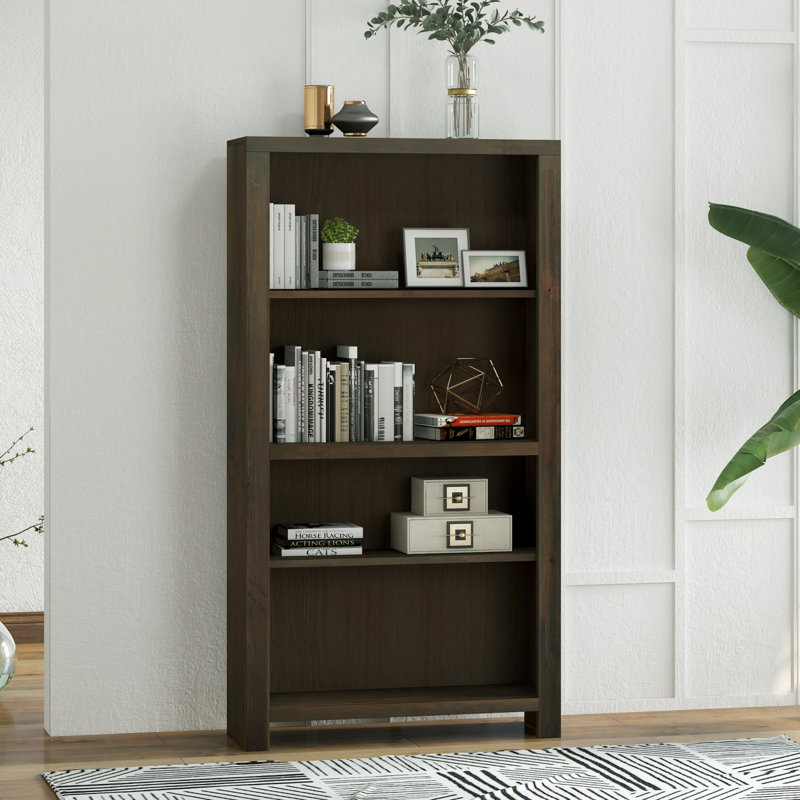 Columbia Bookcase, No Assembly Required, Brown, (4 Shelves) 60.09"H x 32.09"W x 10.09"D