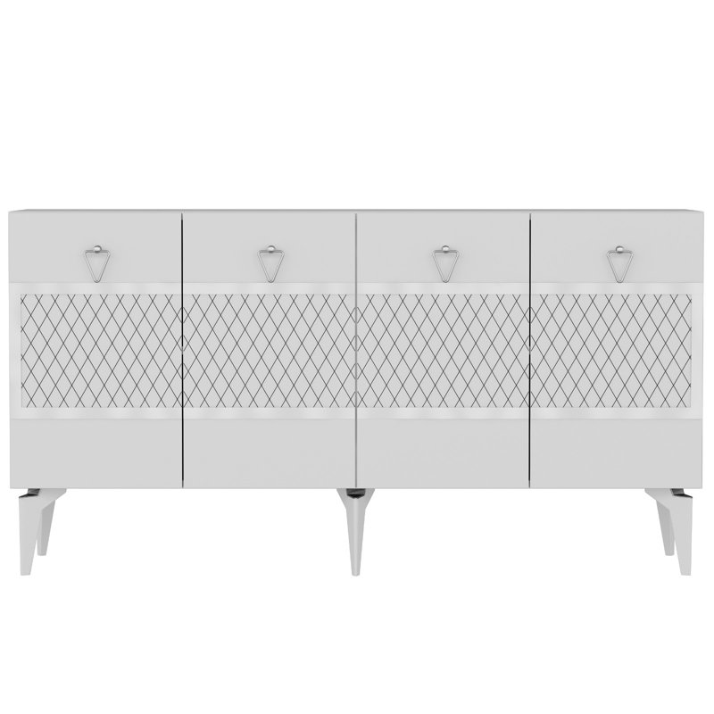 Olivia 79cm Sideboard, Anthracite/Silver