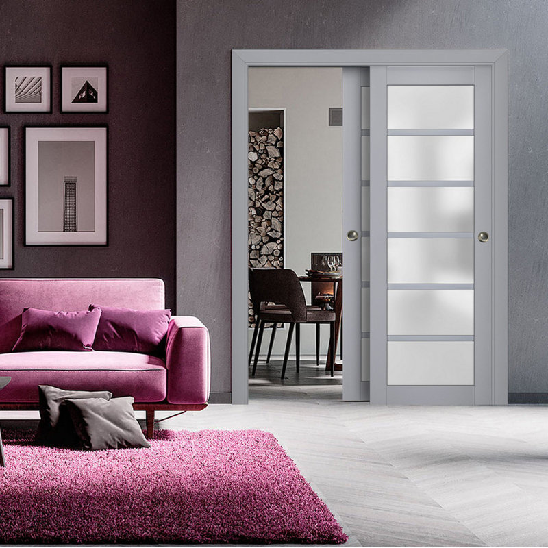 Portes de placard Veregio, 36 po x 84 po, Gris