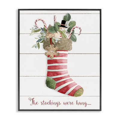 Chaussette de Noël rayée, art giclée par Livi Finn