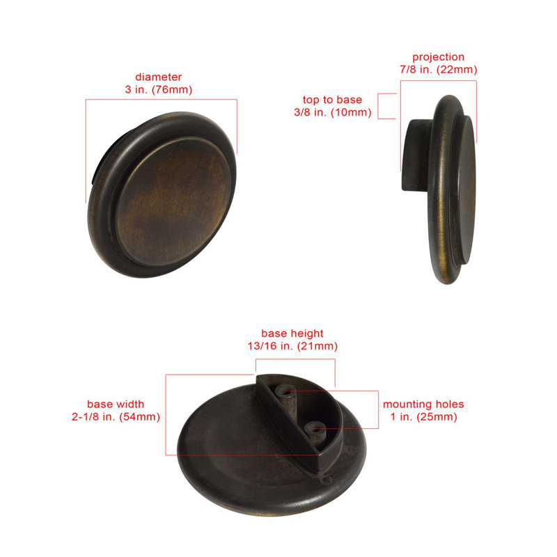 Oversized Arcadia 3 Diameter Round Knob