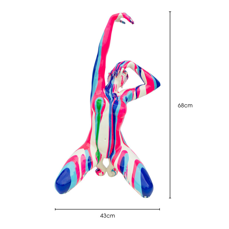Wurley People Statue, Blue/White/Pink