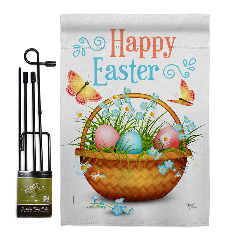 Double Sided 18.5'' H x 13'' W Polyester Easter Flag Set