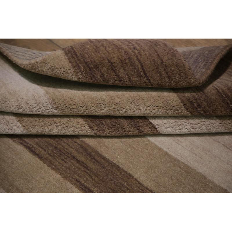 Tapis de zone en laine 7 pi 6 po x 8 pi à main one-of-kind-noué la 2010 gabbeh brun Seidman