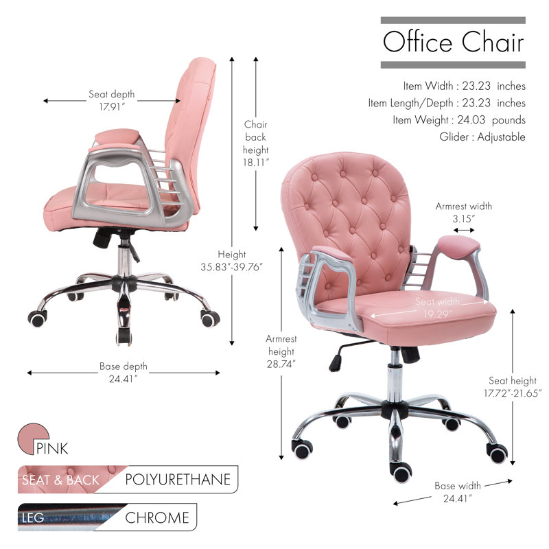 Micaden Task Chair, Pink